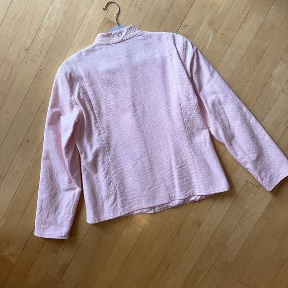 Eileen Fisher Pink high neck zip up jacket, Small JN32 - Picture 5 of 7